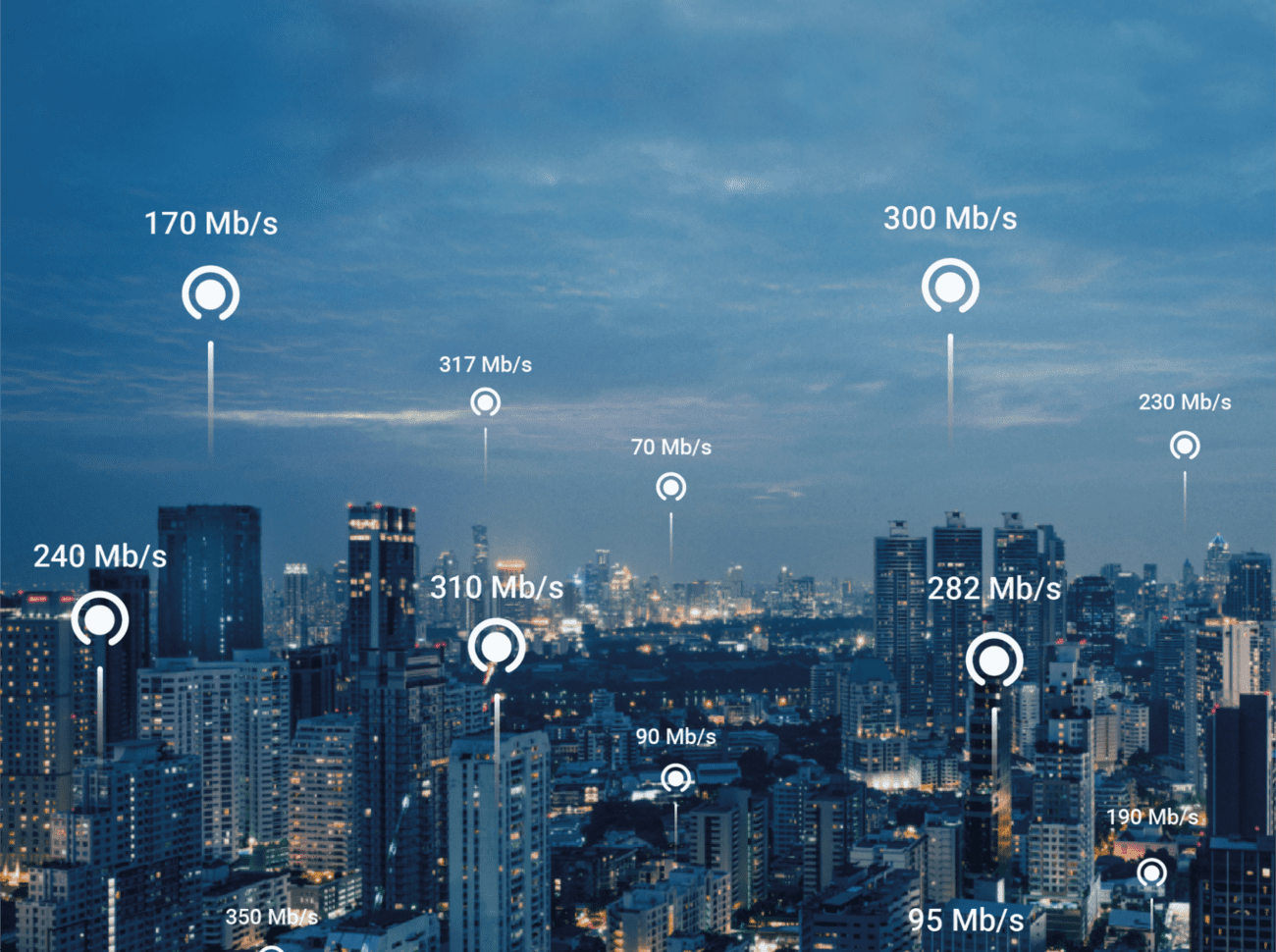 Application nPerf affichant un test de débit sur un smartphone